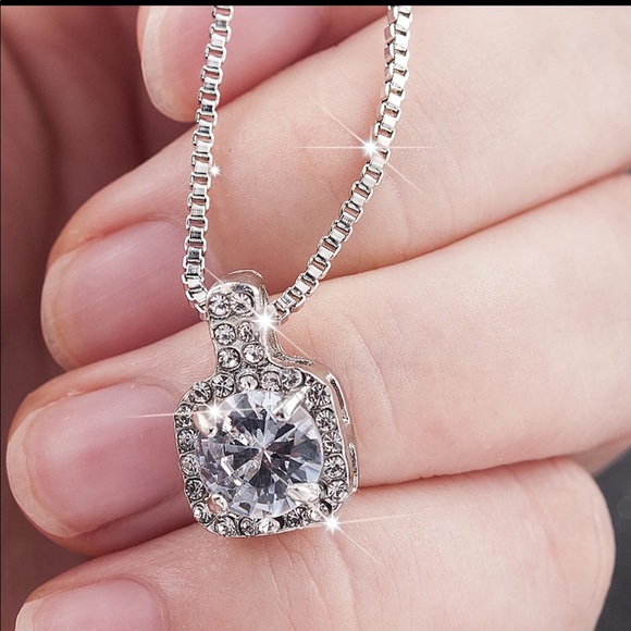 Square Rhinestone Crystal Zircon Pendant - Picture 2 of 8